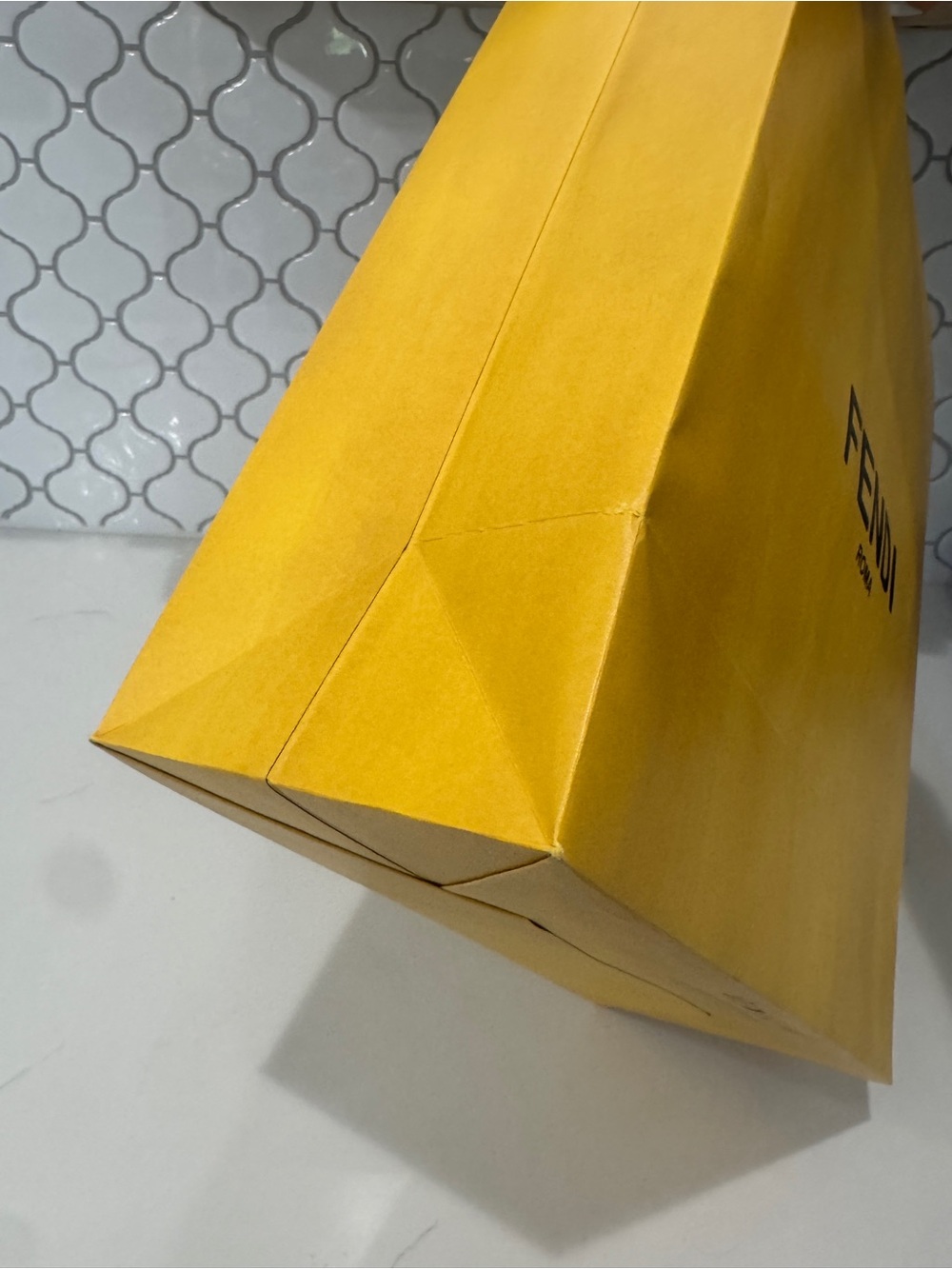 Authentic Fendi Roma Large Hard-Sided Boutique Gift Bag + Satin Ribbon - Picture 7 of 10